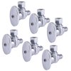 Hausen 1/2 in. Chrome- Plated Brass PEX Barb x 3/8 in. Compression Quarter-Turn Angle Stop Valve Jar, 6PK HA-SS104-6